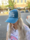 Football Hat - Turquoise with White Glitter - TAILGATE