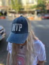 Football Hat - Navy with White Glitter - MVP