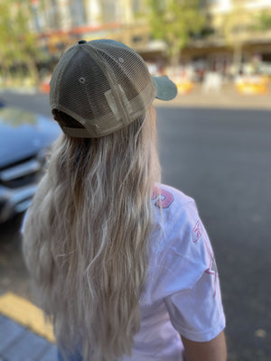 Football Hat - Green with White Glitter - FOOTBALL