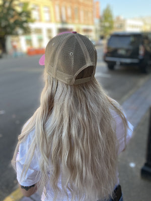 Football Hat - Pink with White Glitter - TAILGATE