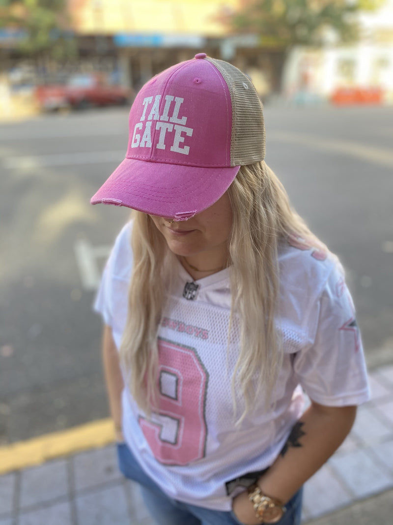 Football Hat - Pink with White Glitter - TAILGATE