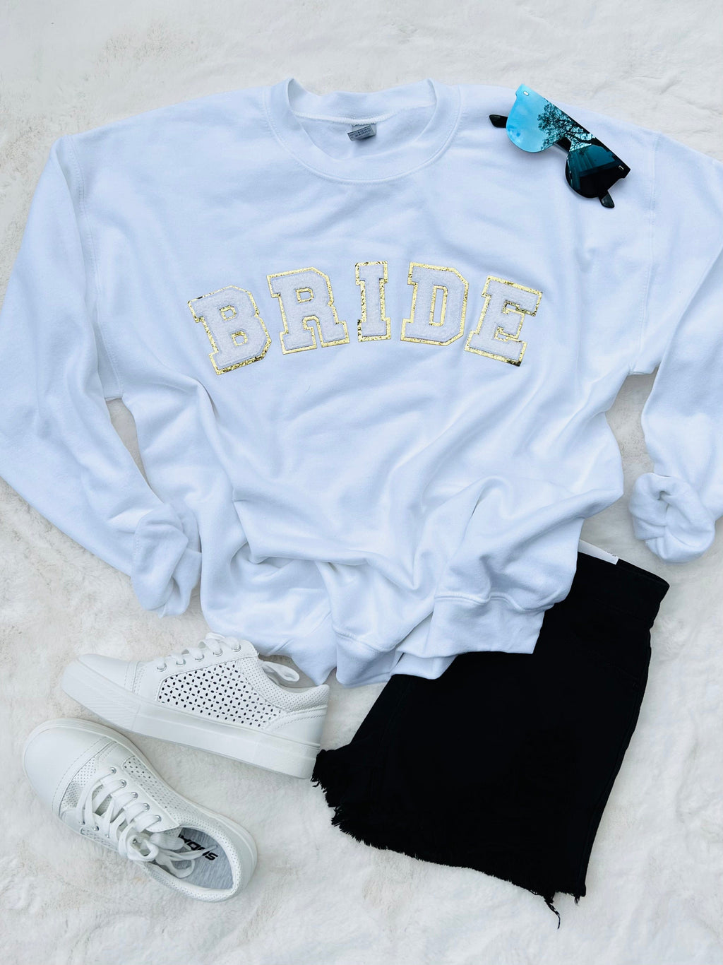 Chenille Patch Sweatshirt - BRIDE (white letters)