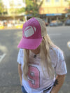 Football Hat - Pink with White Glitter - FOOTBALL